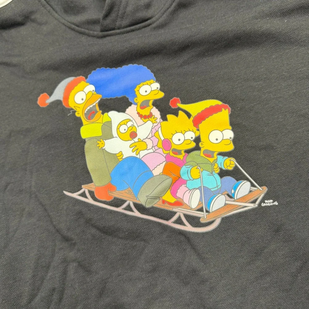 Adidas x The Simpsons Mens Black Sled Graphic Hoodie Sweatshirt Medium GS6314
